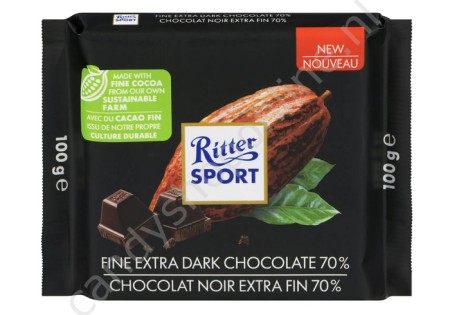 Ritter Sport Fine Extra Dark Chocolate 70% 100gr.