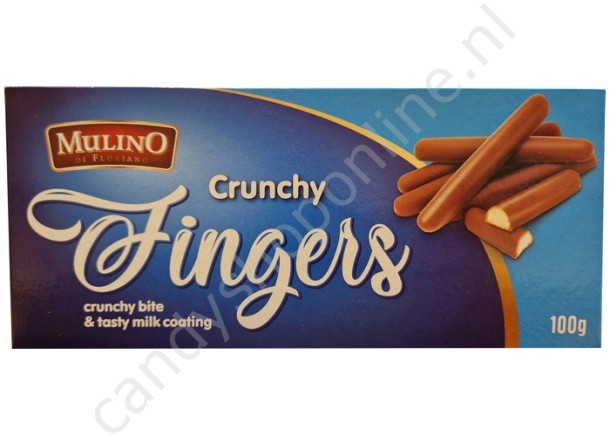 Mulino Crunchy Fingers with tasty milk coating 100gr.