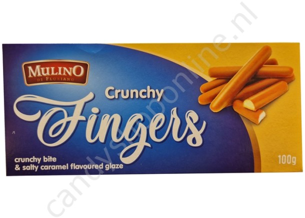 Mulino Crunchy Fingers with salty caramel flavoured glaze 100gr.
