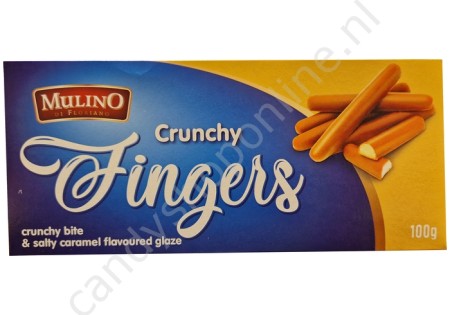 Mulino Crunchy Fingers with salty caramel flavoured glaze 100gr.