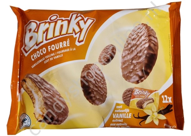 Brinky Choco Fourré with Vanillecreamfilling 12pcs.300gr.