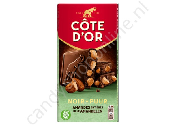 Côte d'Or  Pure Chocolade met Amandelen 180gr.
