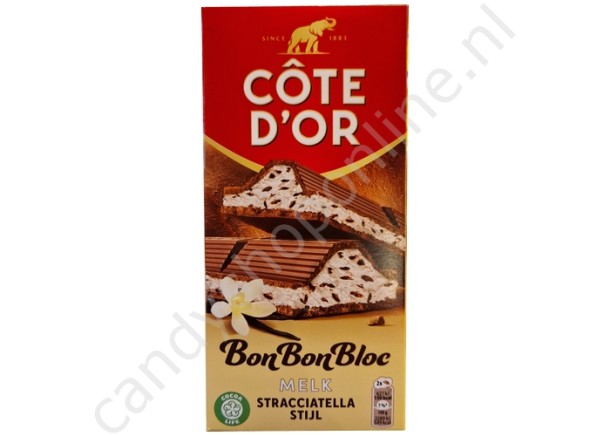 Côte d'Or BonBonBloc Melk Stracciatella Stijl 192gr.