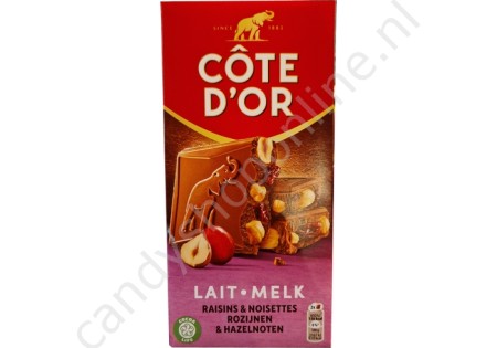 Côte d'Or Melkchocolade met Hazelnoten & Rozijnen 180gr.