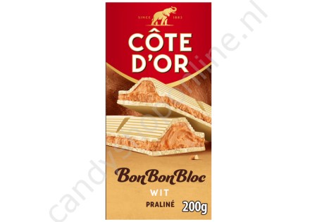 Cote d'Or Bonbonbloc Wit praliné 200gr.