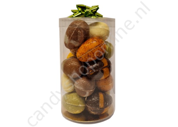 Tosca Bonboneieren gemengd in doorzichtige koker 18 stuks ±370gr.