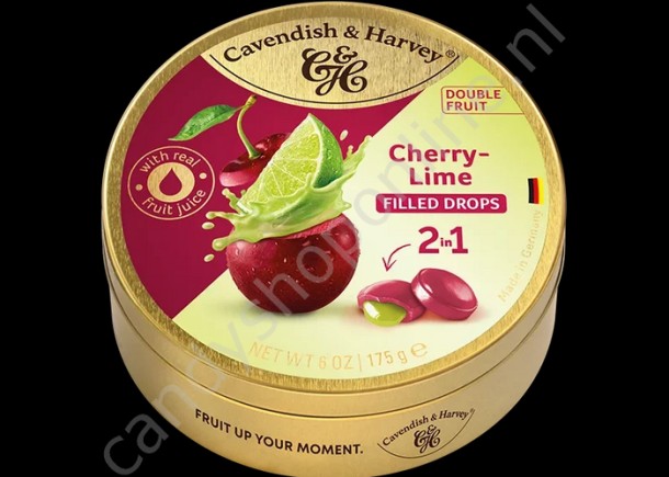 Cavendish & Harvey Double Fruit Drops Cherry with Lime filling 175gr.