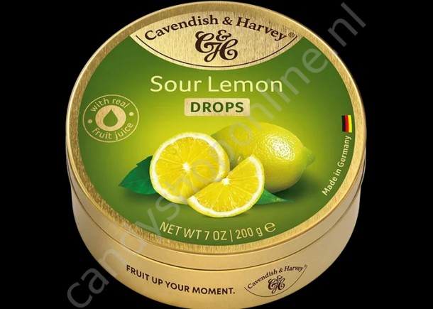 Cavendish & Harvey Sour Lemon Drops with real Fruit Juice 200gr.