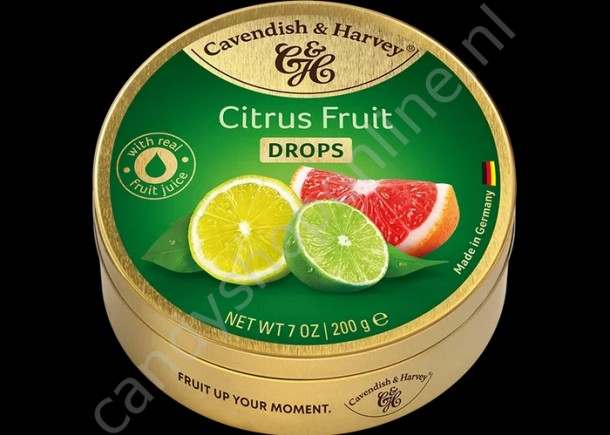 Cavendish & Harvey Citrus Fruit Drops with real Fruit Juice 200gr.