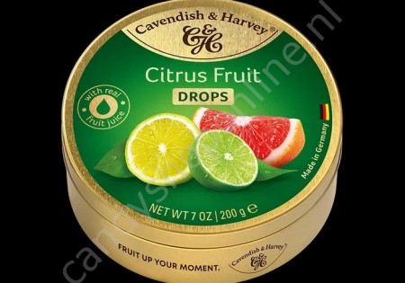 Cavendish & Harvey Citrus Fruit Drops with real Fruit Juice 200gr.