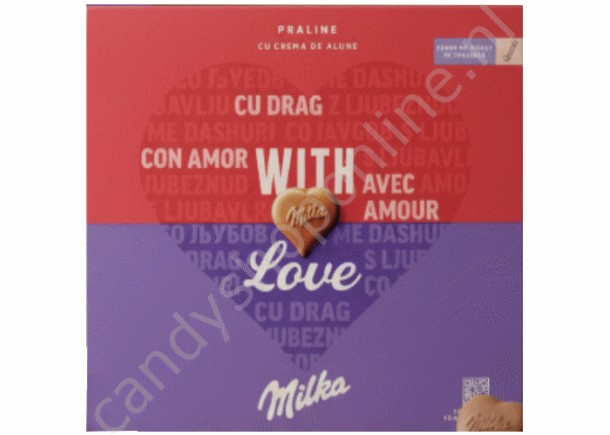 Milka With Love chocolade pralines hazelnootcreme 110 gram