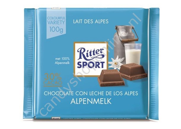 Ritter Sport Alpine Milk Chocolate 100gr.