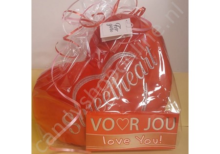 Hart Kussen Sweetheart met Chocolade Tablet Love You
