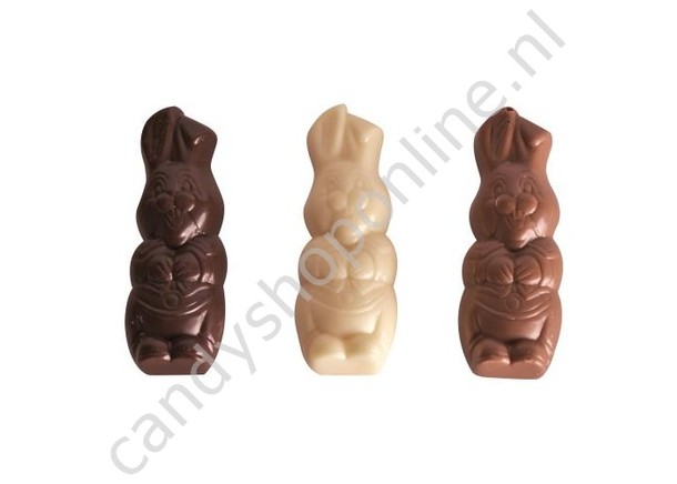 Tosca Platte Chocolade Haasjes Assorti bakje 9 stuks