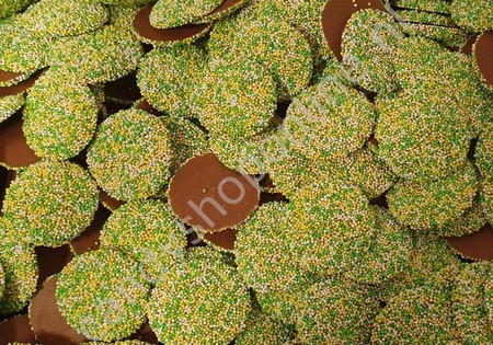 Tosca Melkchocolade Flik met Geel & Groen Musketzaad bakje 10 stuks
