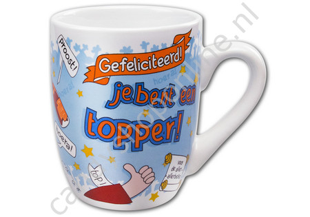 Mok Gefeliciteerd je bent een topper! 500gr.