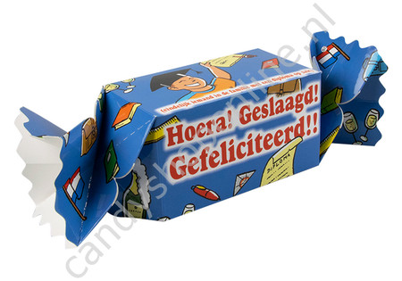 Toffeedoos Hoera Geslaagd Gefeliciteerd 500gr.